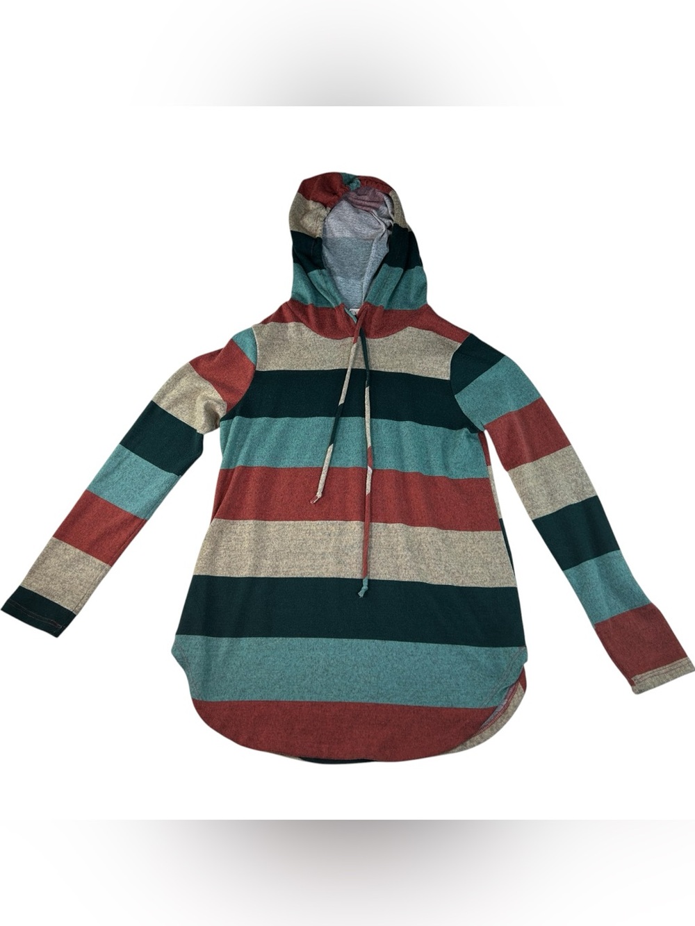 Viamor lightweight striped hooded knit pullover S Coastal Casual Loungewear